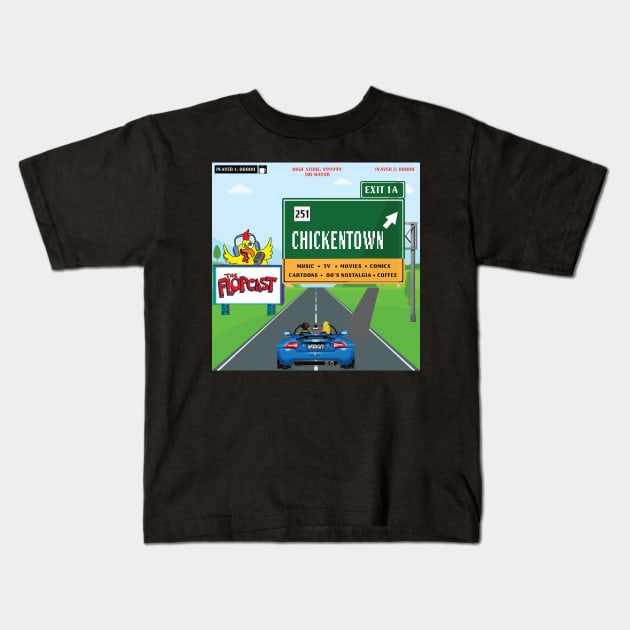 The Flopcast: Road to Chicken Town Kids T-Shirt by The ESO Network